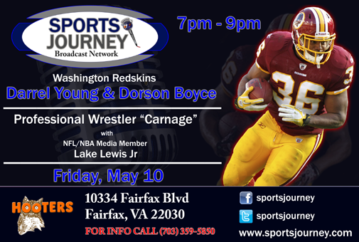 Hooters with Sports Journey and Darrel Young May 10 small